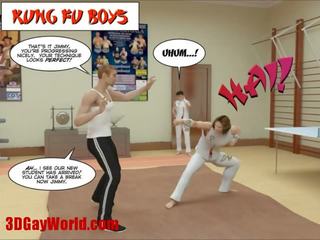 Kung fu buddies ३डी गे कार्टून एनिमेटेड कॉमिक्स